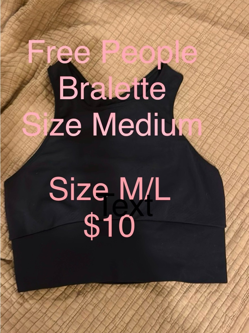 Free People Black High-Neck Bralette m/L